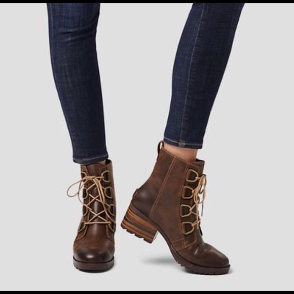 Sorel Shoes - Sorel leather Cate Lace Lug Sole ankle booties waterproof.